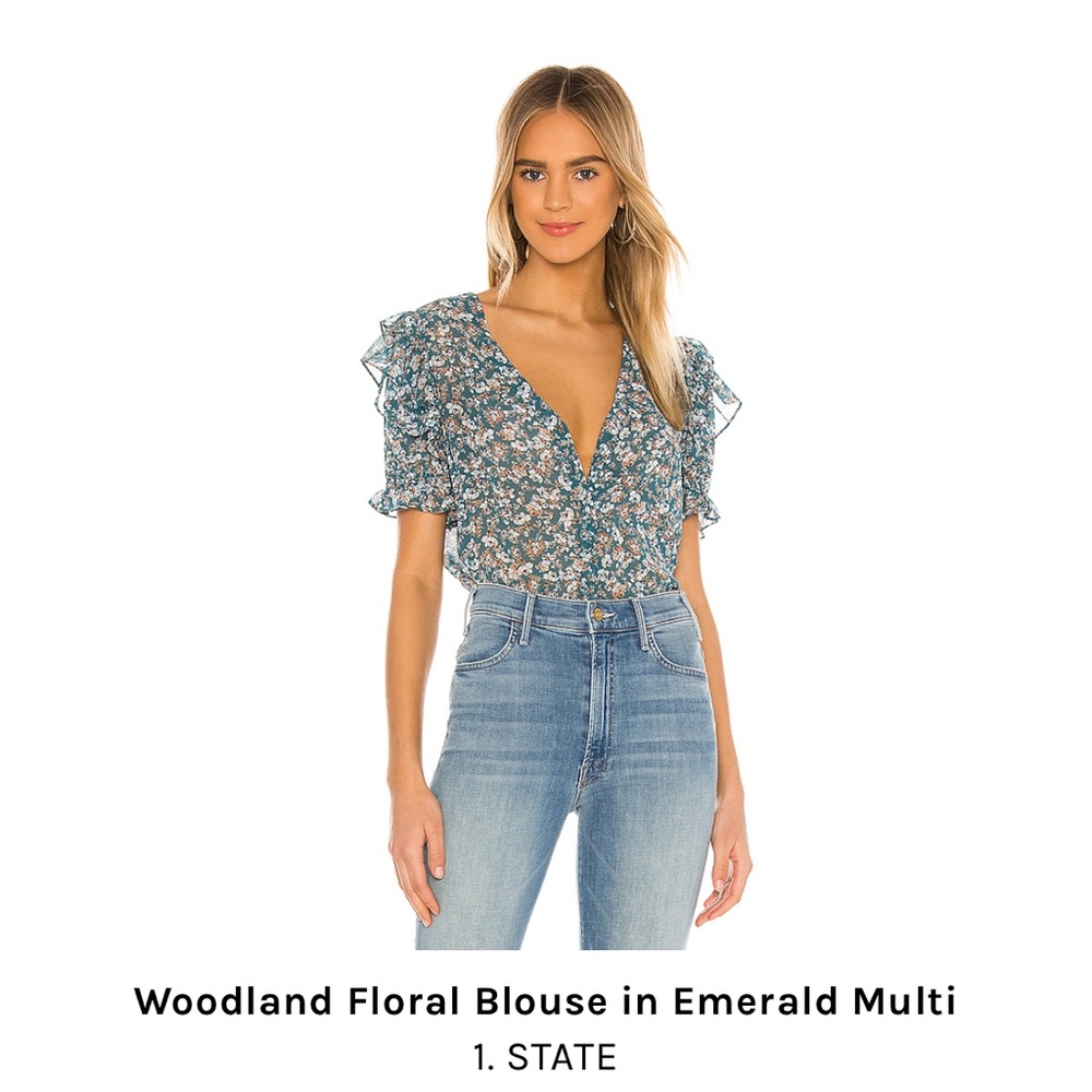 1. State Woodland floral blouse